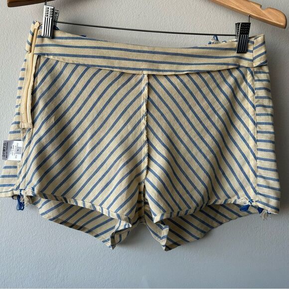 Dodo Bar Or Cotton shorts with pom-pom detail Striped Blue and Cream - Picture 8 of 10